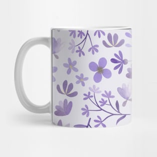 Purple Watercolor Flowers on Purple Mug